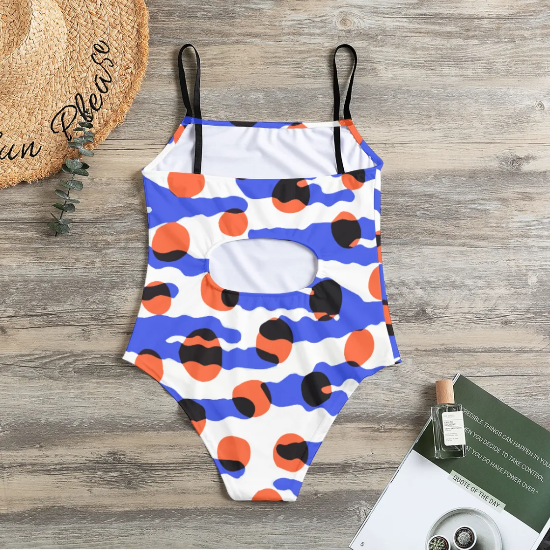 All-Over Print Women's Halter Strap Swimsuit