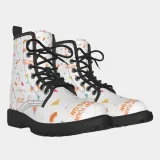 All-Over Print Women's Martin Short Boots With Black Bottom
