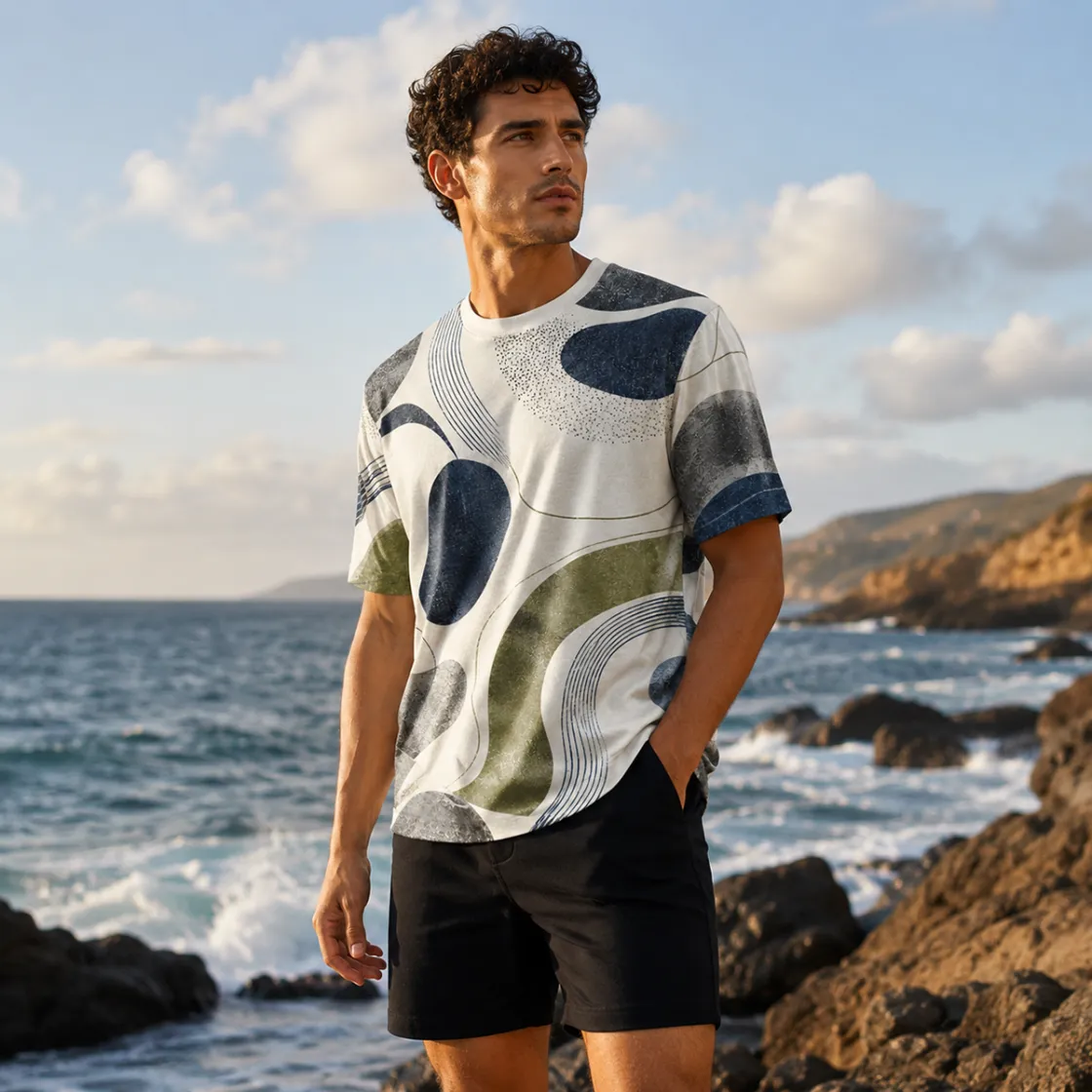 All-Over Print Unisex Drop-shoulder T-shirt|Bonded Seam