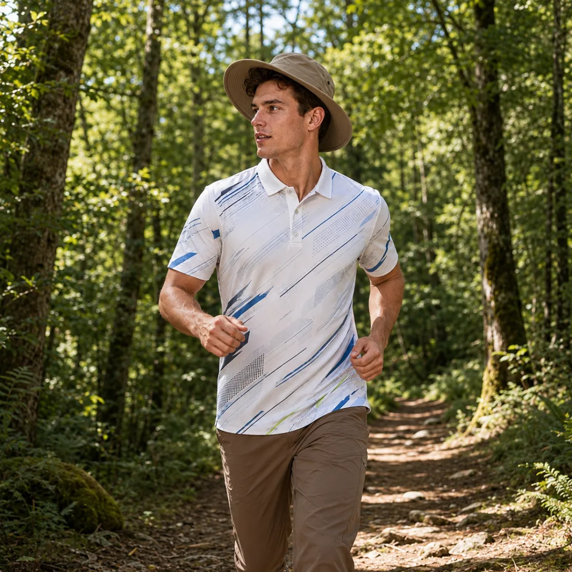 All Over Print Men‘s Two-Piece Collar Polo Shirt|Bonded Seam