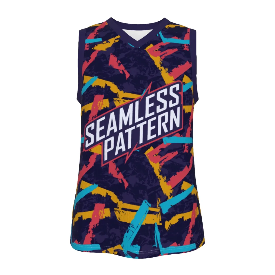All-Over Print Men's V Neck Basketball Top