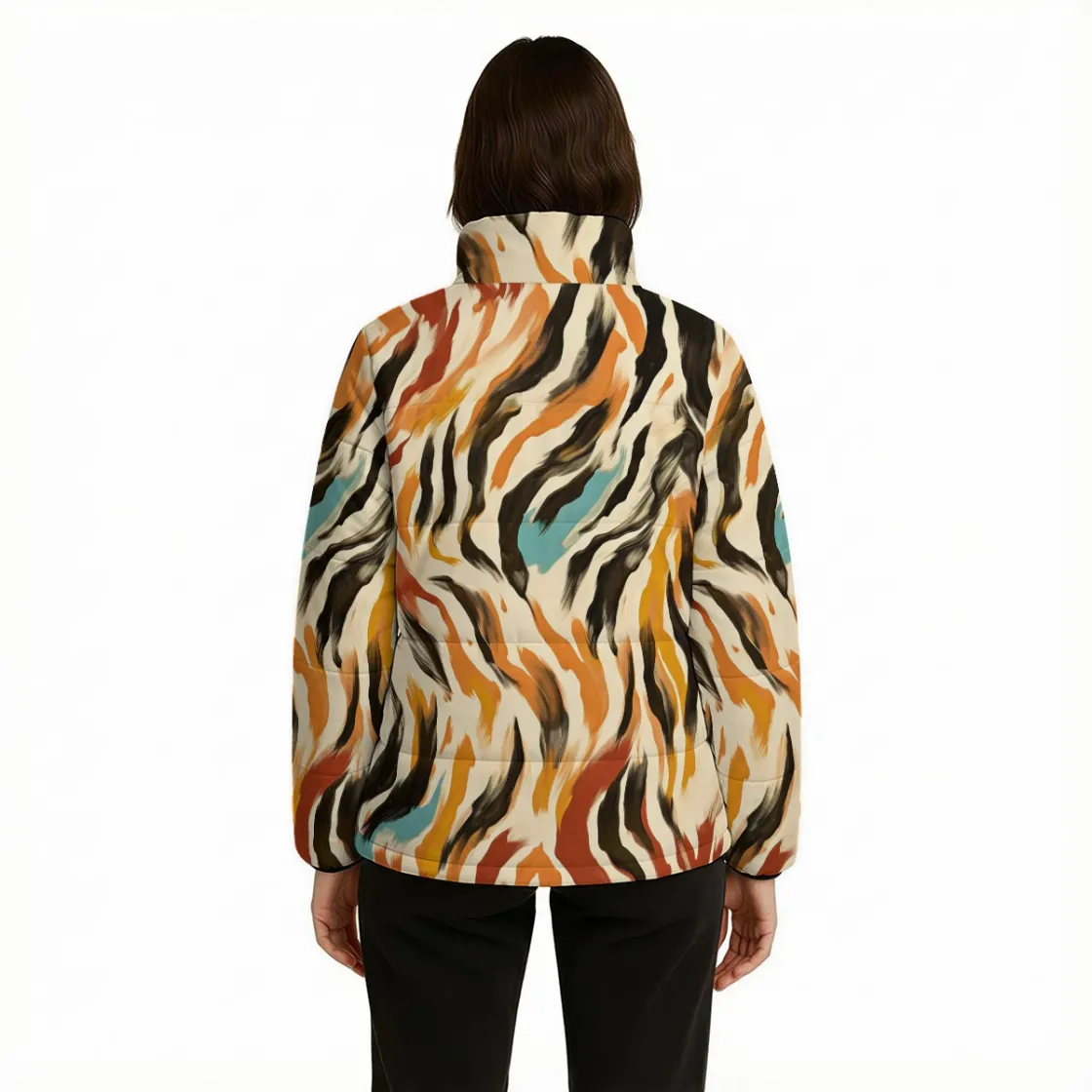 All Over Print Warm Quilted Polyester Jacket