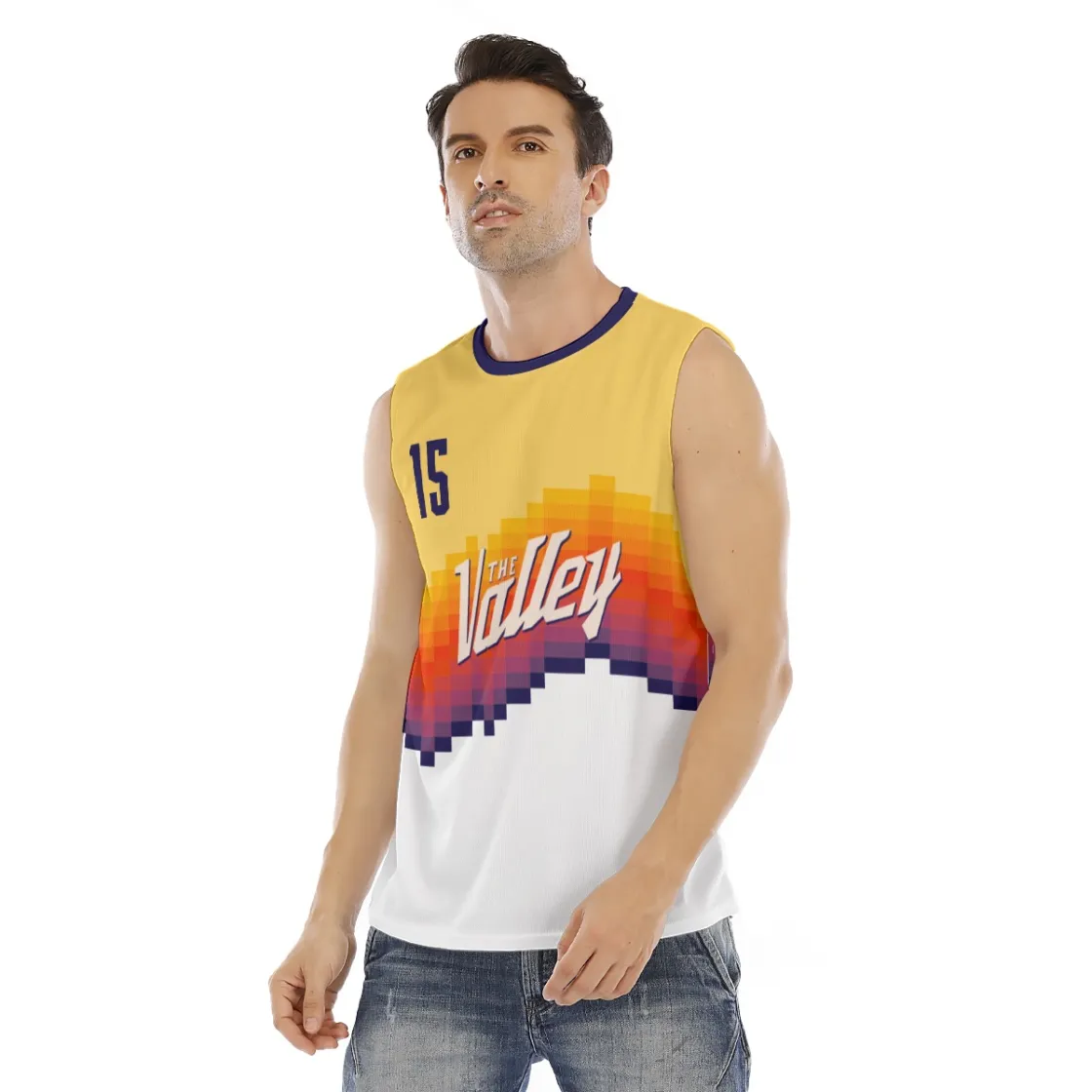 All-Over Print Men's O-neck Tank Top|210GSM