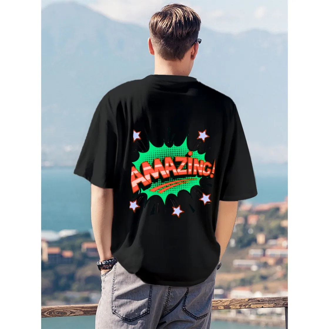 Men's T-Shirt Printed in USA|180GSM Front & Back DTF