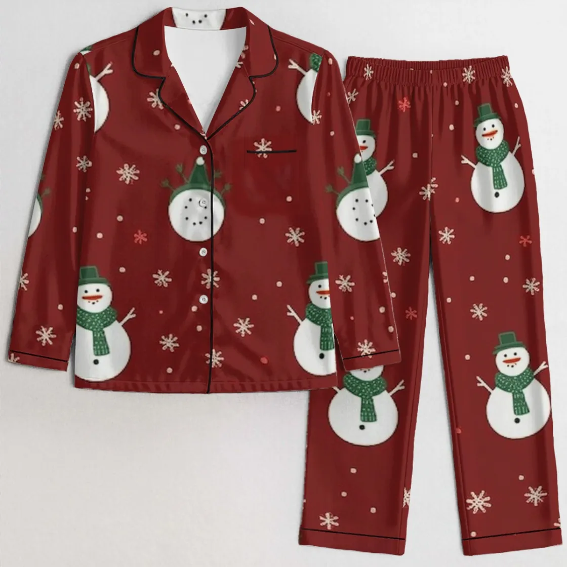 All-Over Print Women's Satin Pajama Set