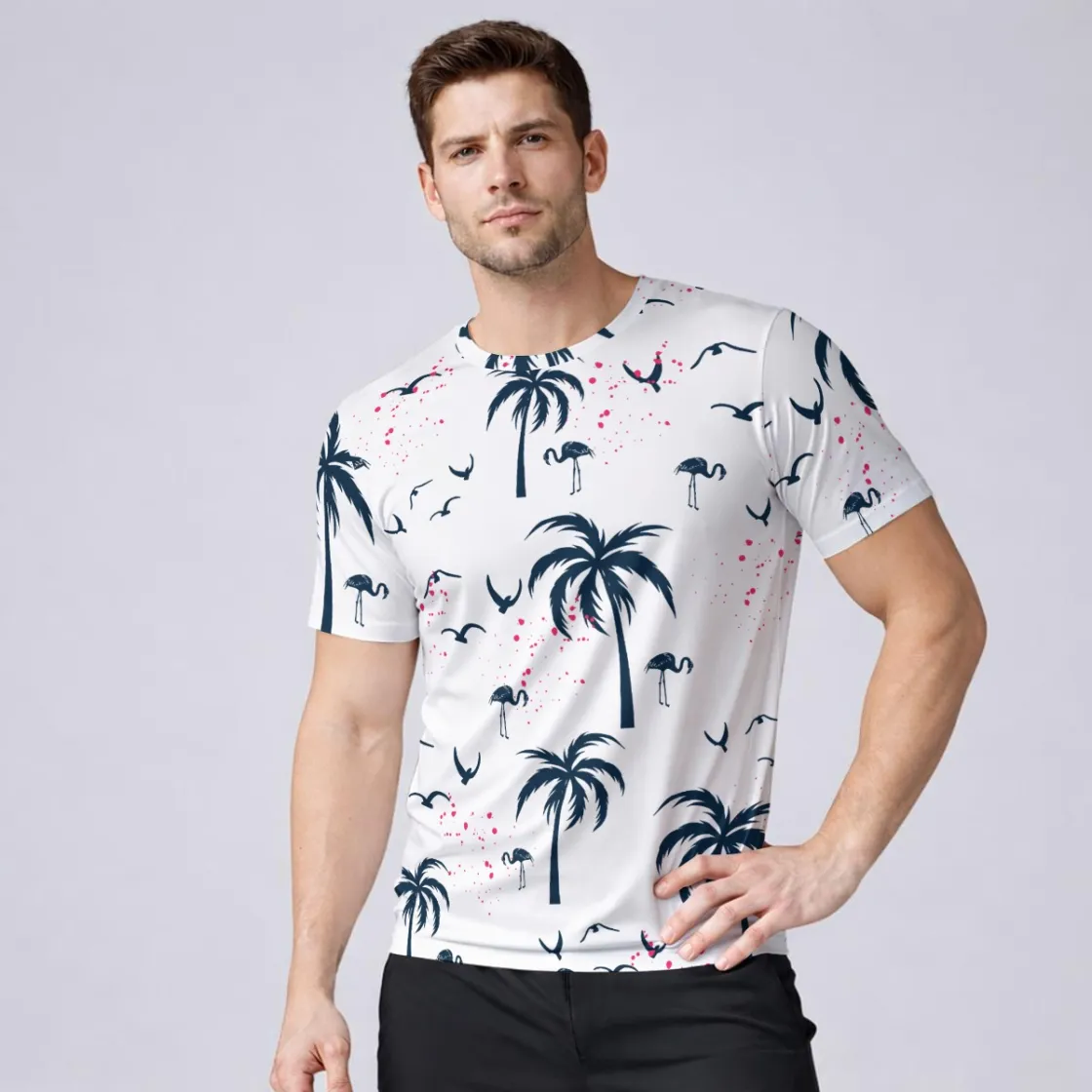 All-Over Print Men’s Milk Silk Stretch T-Shirt|210GSM