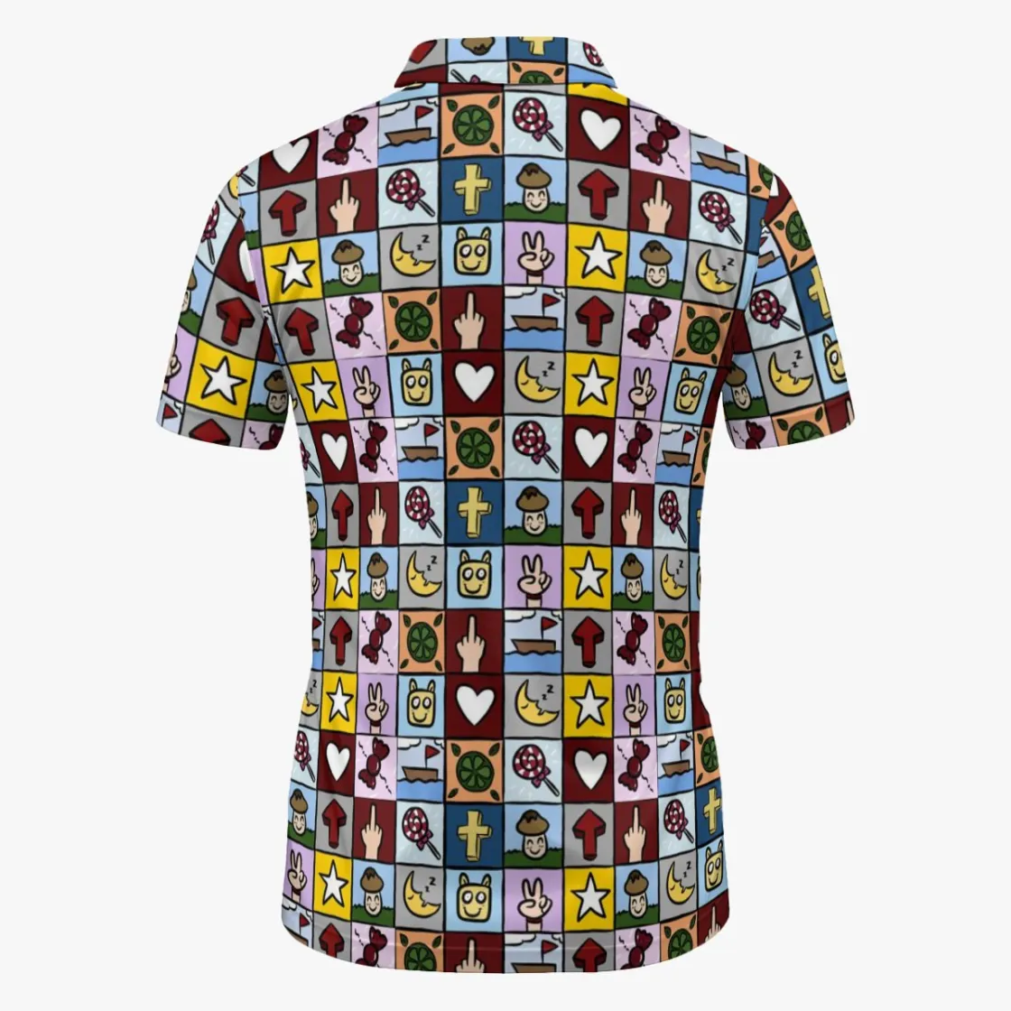 All-Over Print Men's V-Neck Polo Shirt