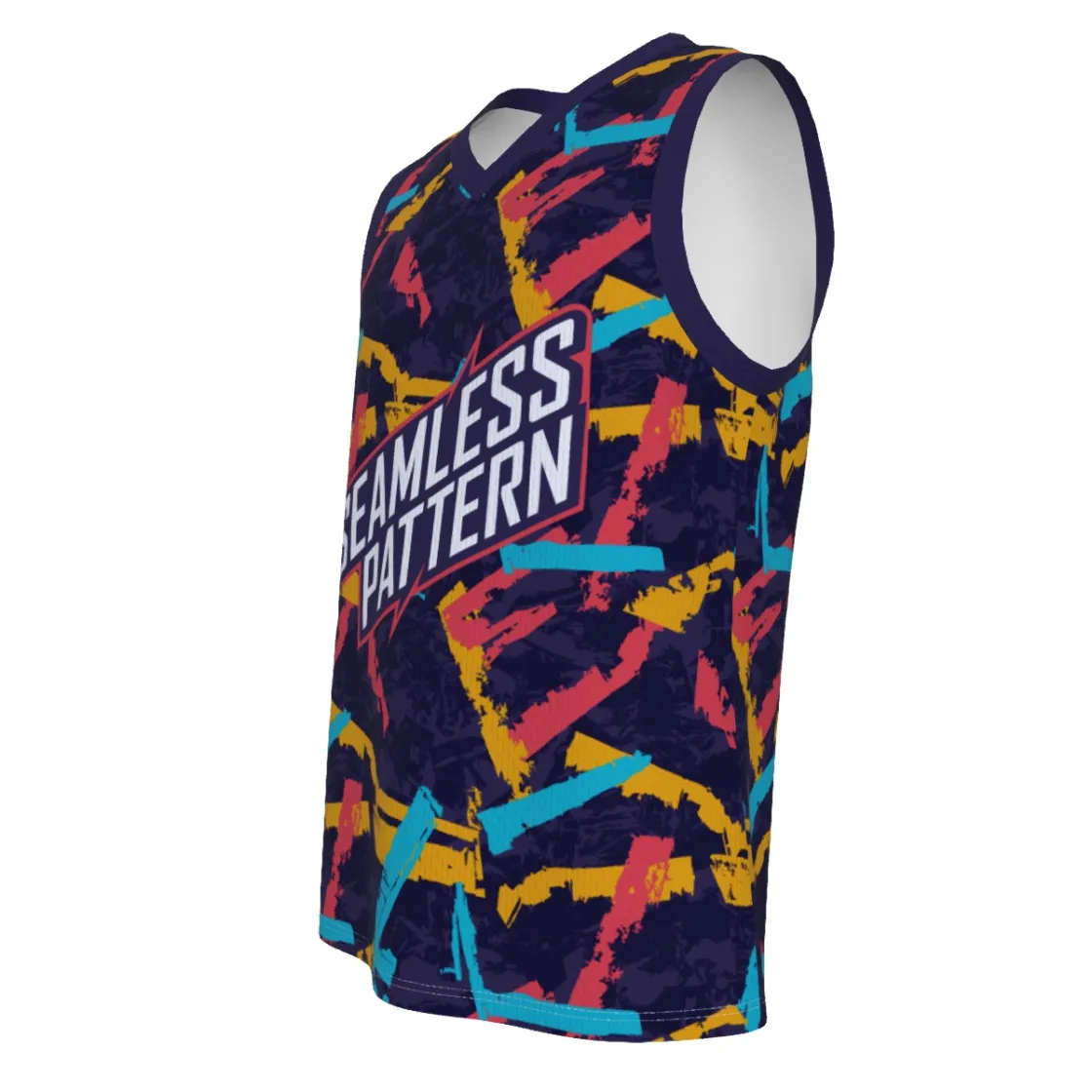 All-Over Print Men's V Neck Basketball Top