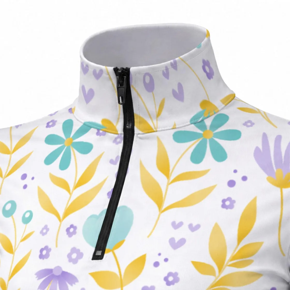 All Over Print Women's Short Sleeve Stand Collar T-Shirt