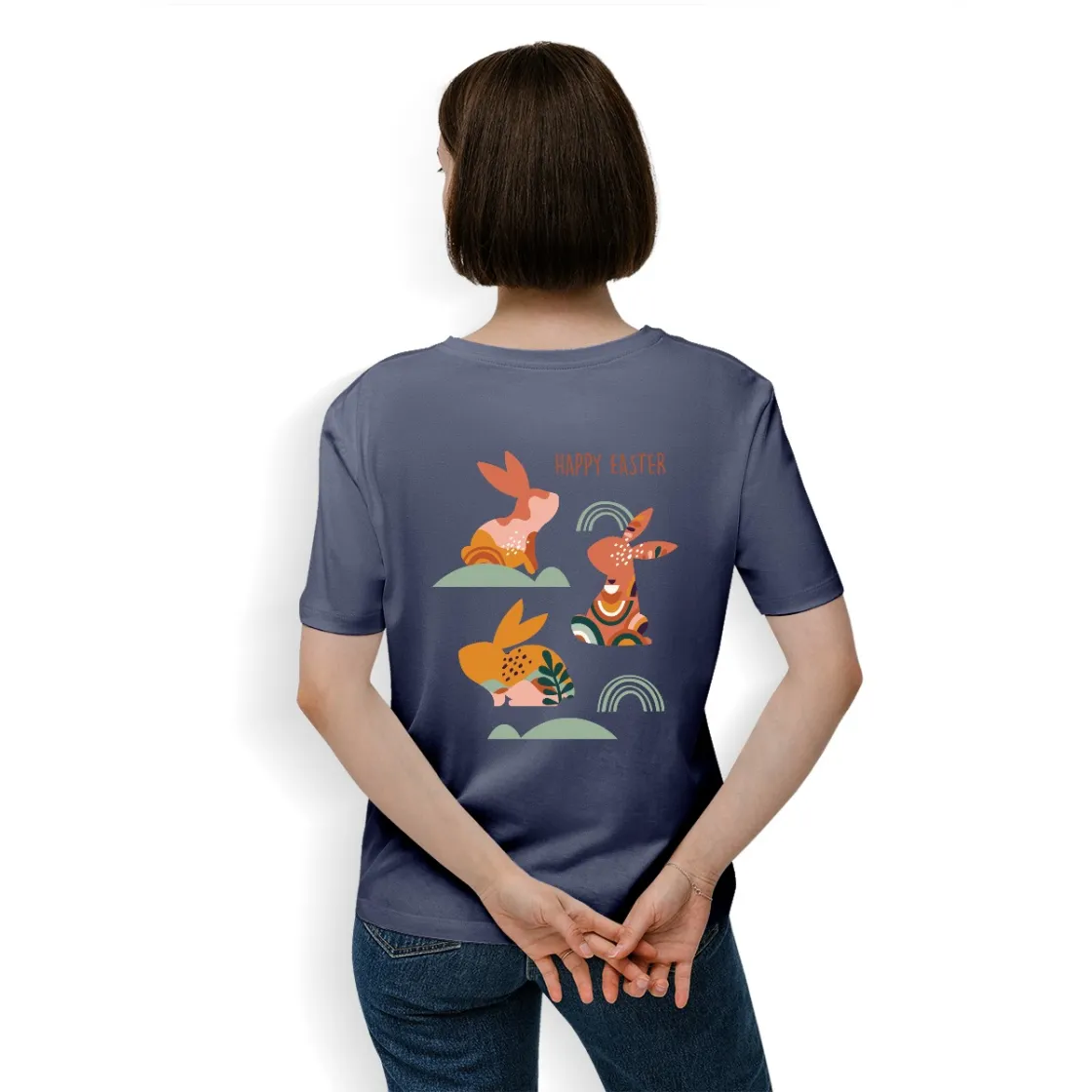 Women's Essential Crew Neck T-Shirt Printed in USA|180GSM Back DTF