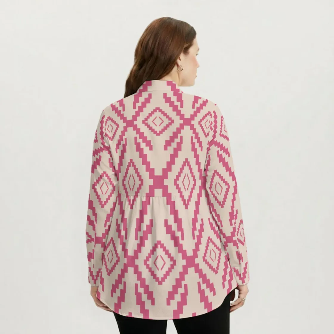 All-Over Print Women's Loose Elastic-Back Shirt
