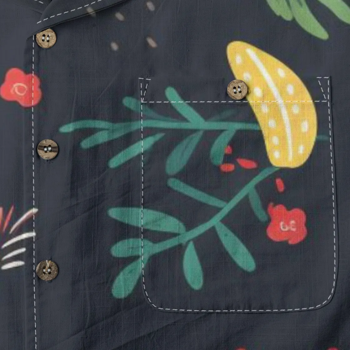 All-Over Print Men's Casual Hawaiian Short Sleeve Shirt | 140GSM Slub Cotton