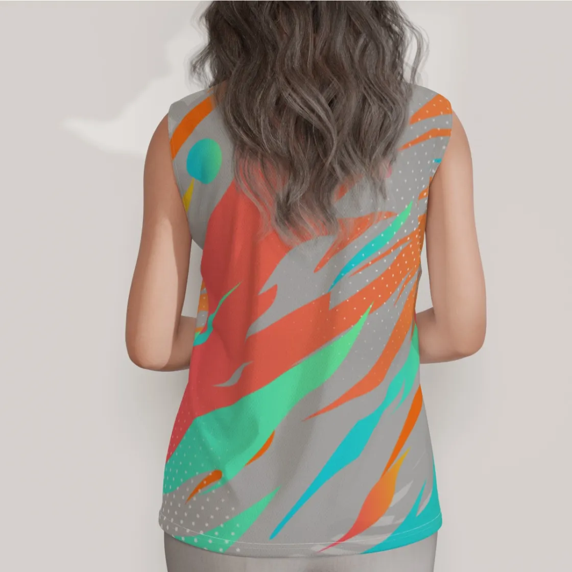 All-Over Print Women's Sleeveless POLO Shirt