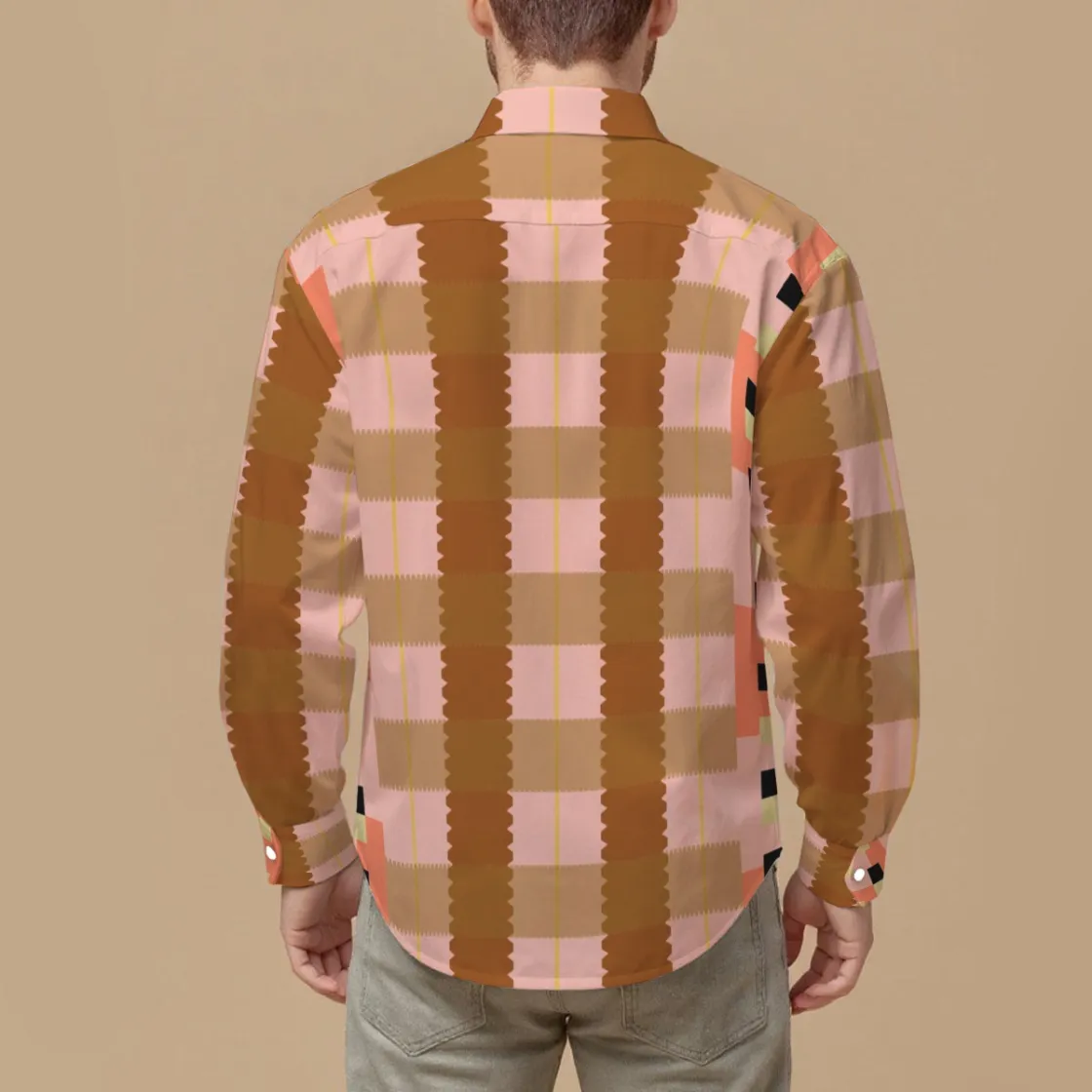 All-Over Print Men's Slim Fit Long Sleeve Shirt