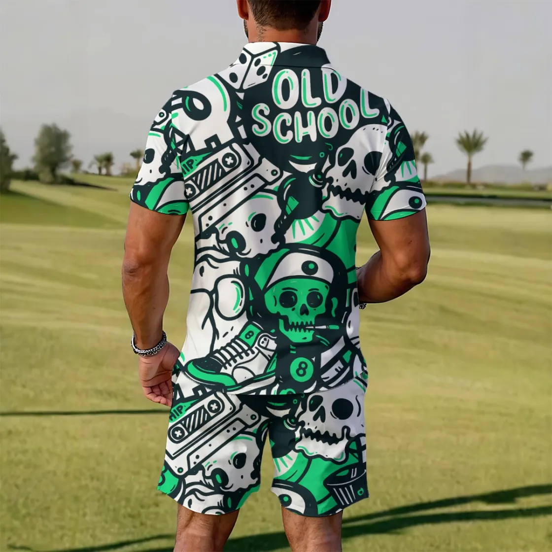 All-Over Print Men's Polo Sportswear Set