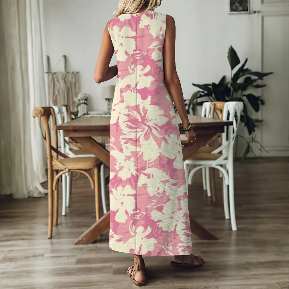All-Over Print Women's V-Neck Long Dress