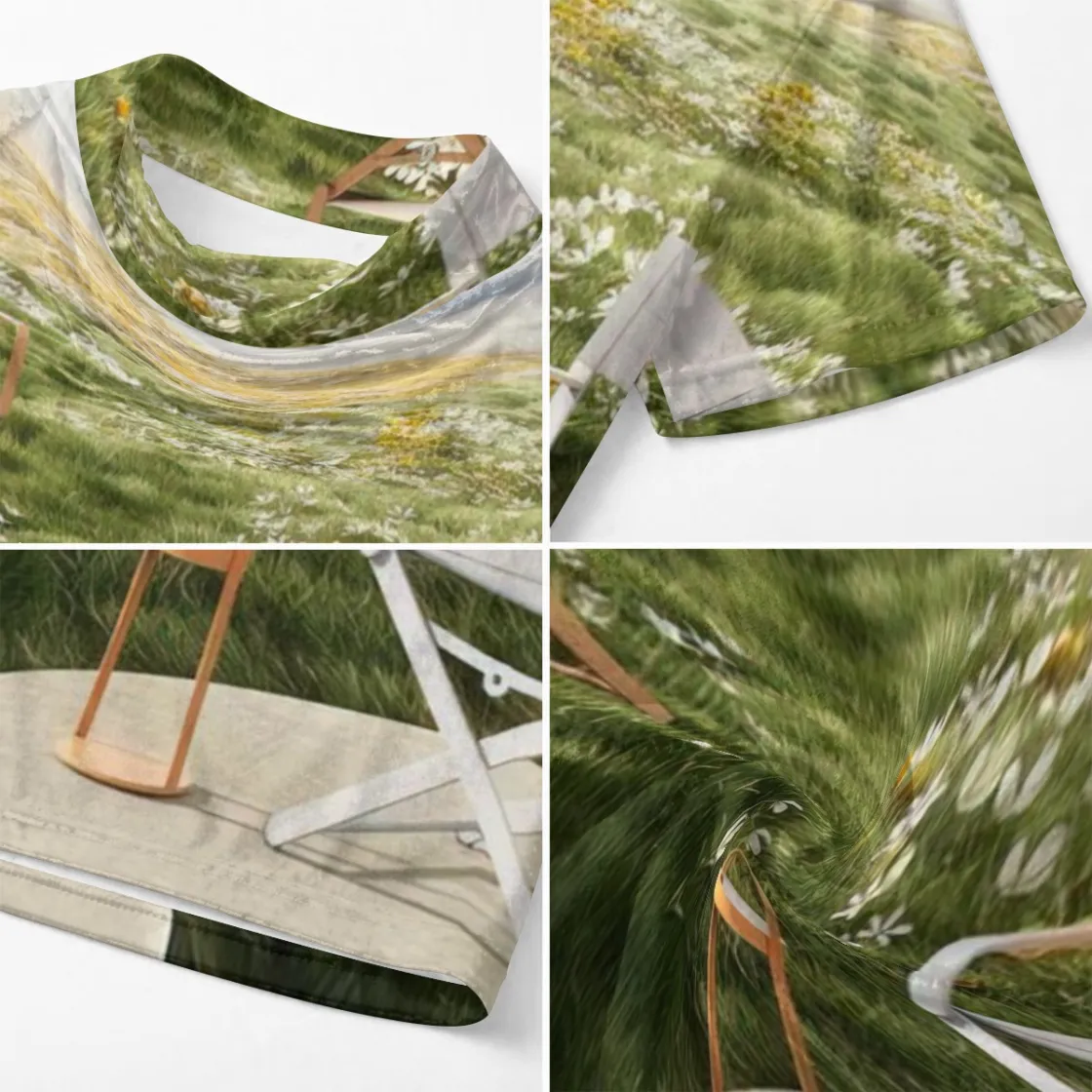 All-Over Print Men’s Draped Neck Shirt|230GSM