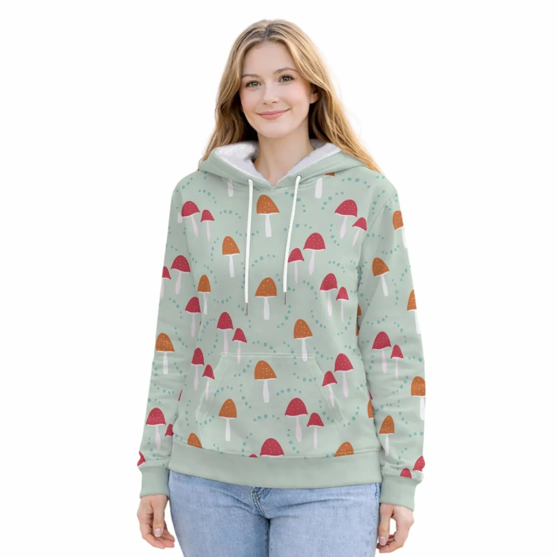 All-Over Print Women’s Fleece Lined Warm Hoodie