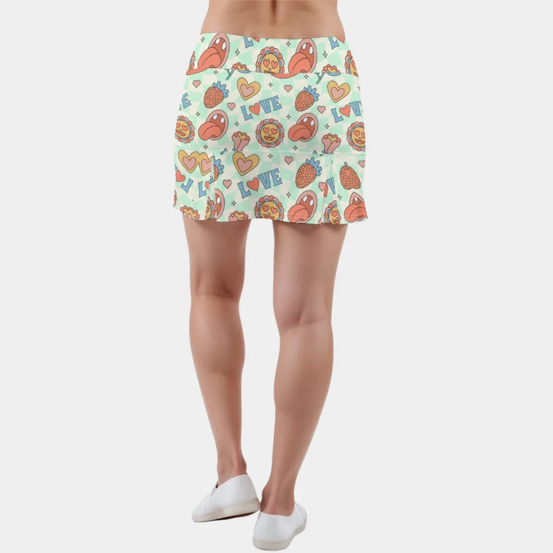 All-Over Print Women's  Active Skort With Inner Shorts