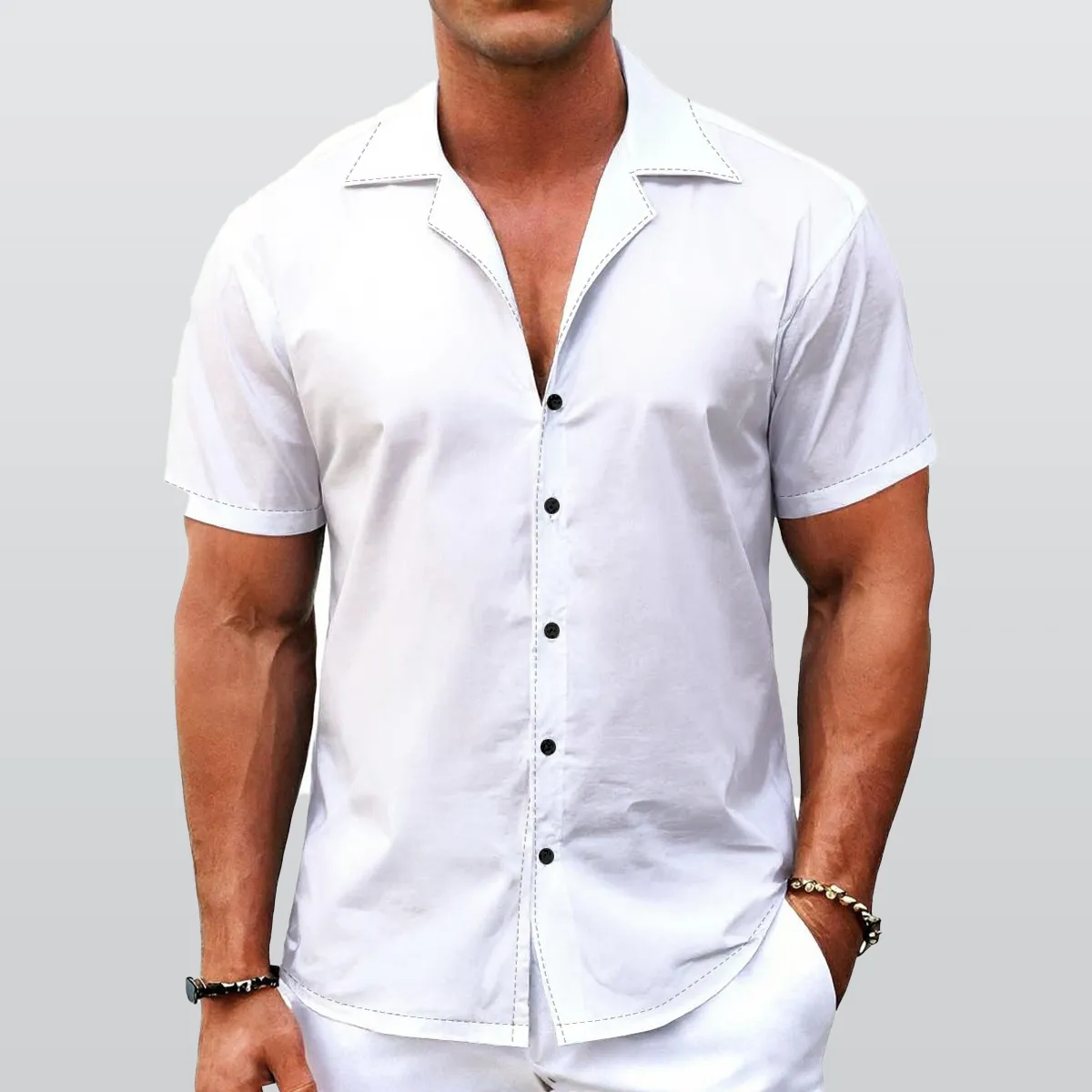 Yoycol catalog image of Men&rsquo;s Hawaiian Shirt With Button Closure
