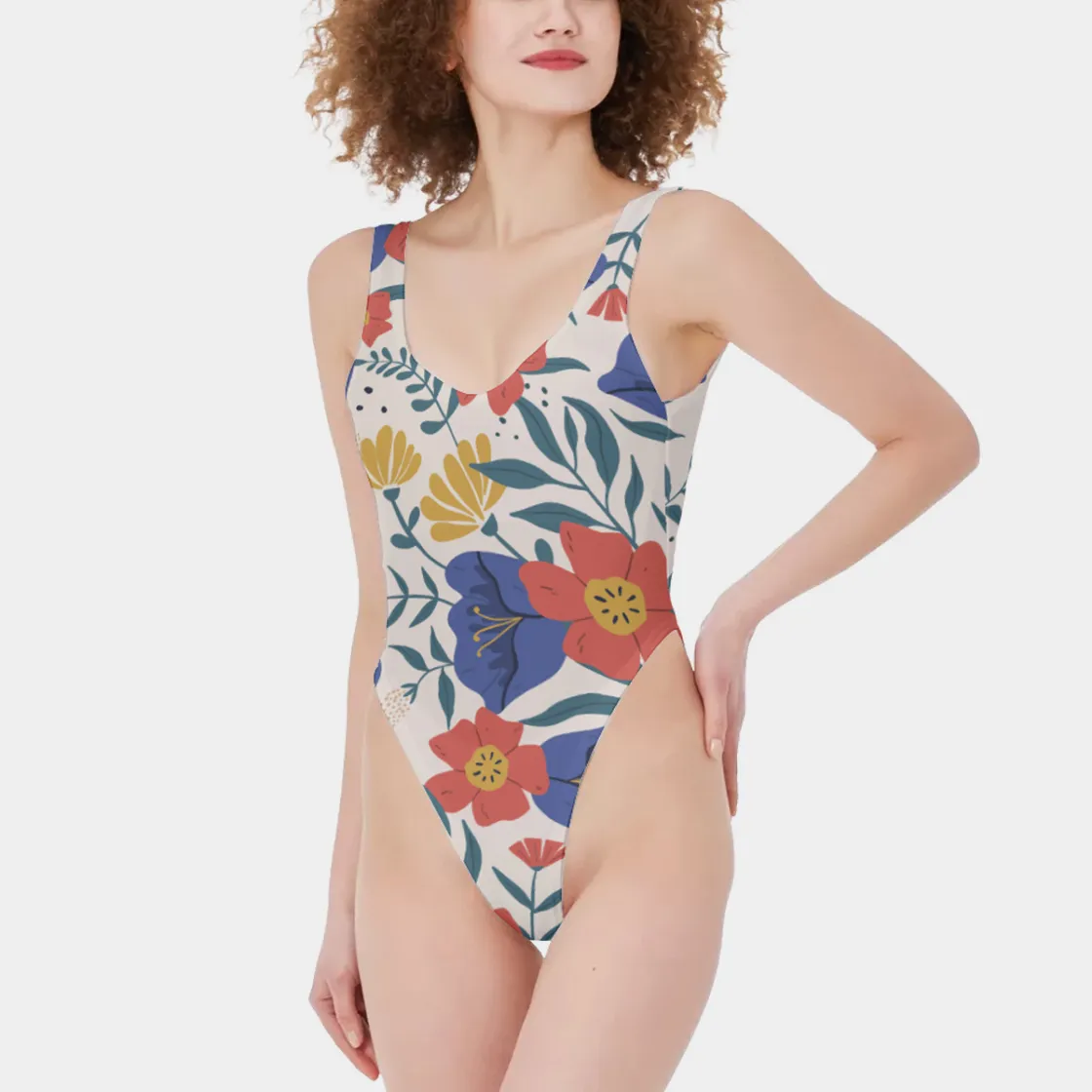 All-Over Print Women's High Cut One-piece Swimsuit