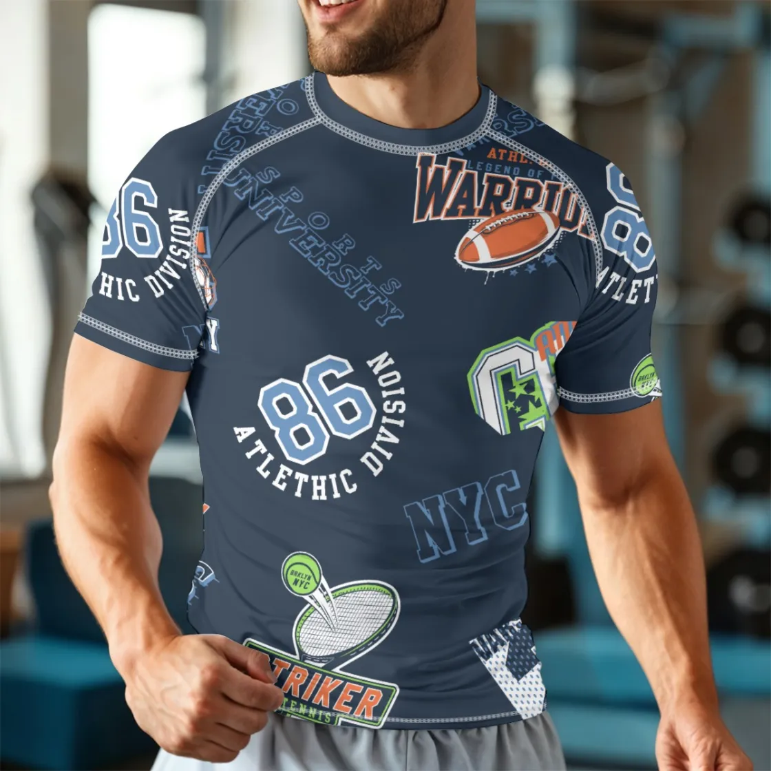 All-Over Print Unisex Yoga Sports Short Sleeve T-Shirt