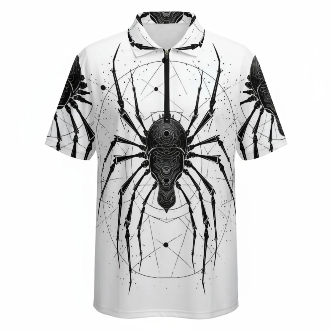 All-Over Print Men's Polo Shirt With Half-Zip|210GSM