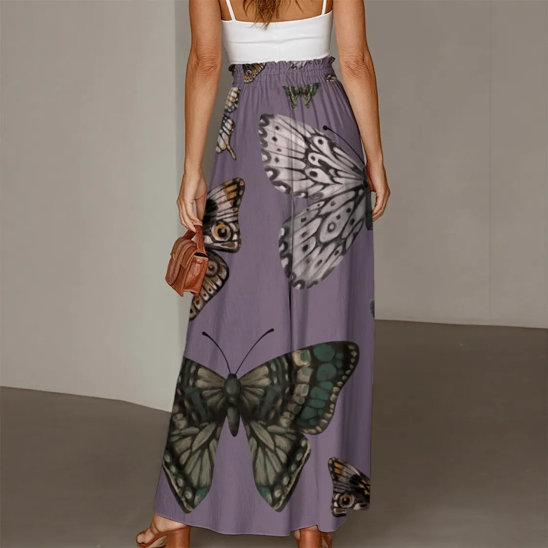 All-Over Print Women's Ruffled Wide-Leg Pants
