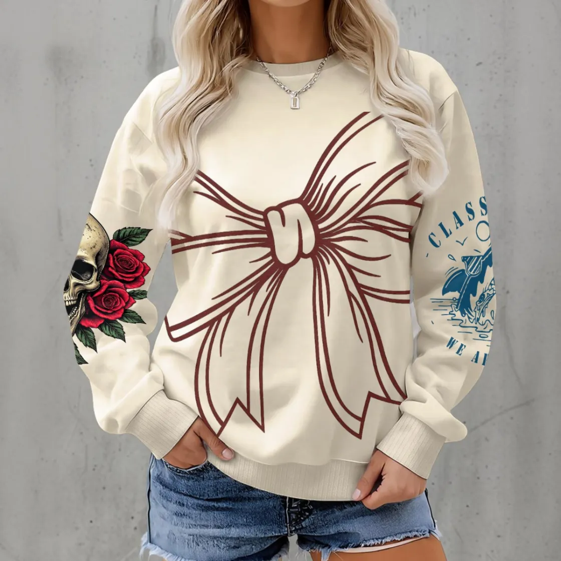 Women's Fleece Crew Neck Sweatshirt|DTF