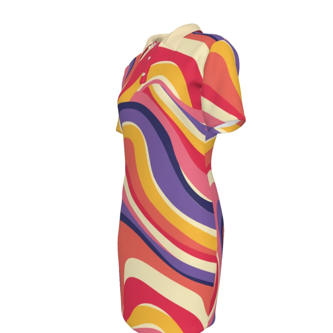 All-Over Print Women's Polo Collar Dress
