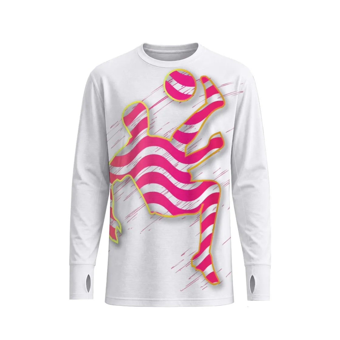 All-Over Print Men's Long-Sleeved Sunscreen T-Shirt with Thumbhole
