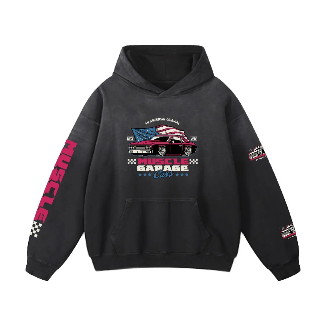 Men’s Vintage Wash Pullover Hoodie|420GSM DTF