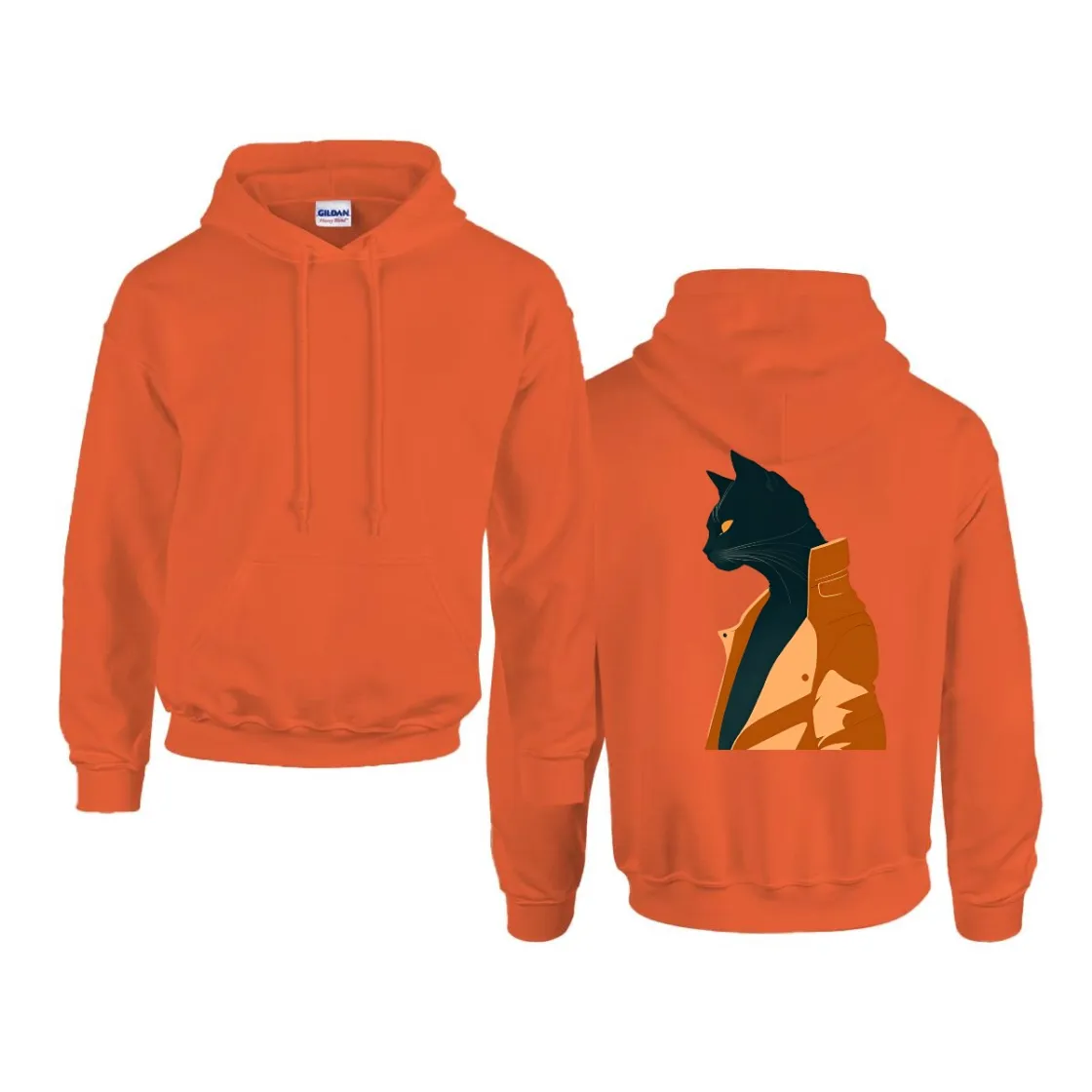 Men's Hoodie Printed in USA |Gildan 18500 Back DTF