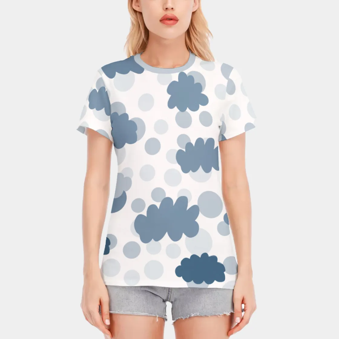 All-Over Print Women's Round Neck T-Shirt | 190GSM Cotton