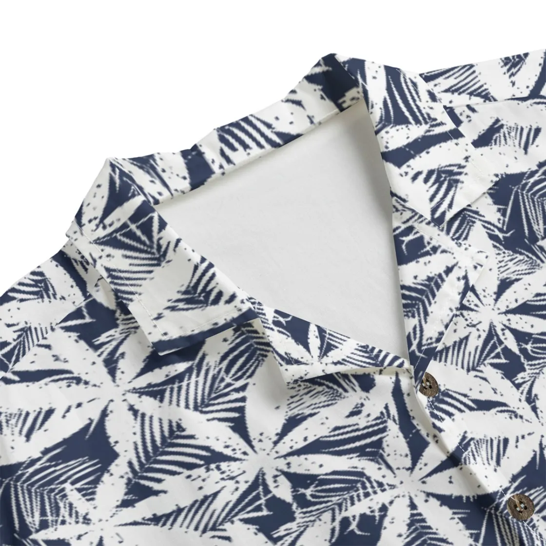 All-Over Print Men's Hawaiian Shirt With Button Closure |115GSM Cotton poplin
