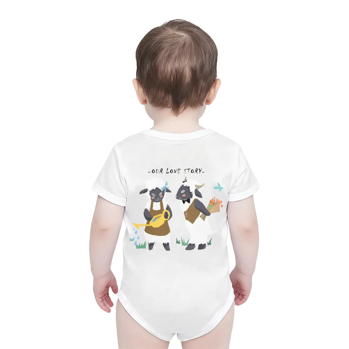 Baby Short-Sleeve Onesie Printed in USA| 190GSM Back DTF