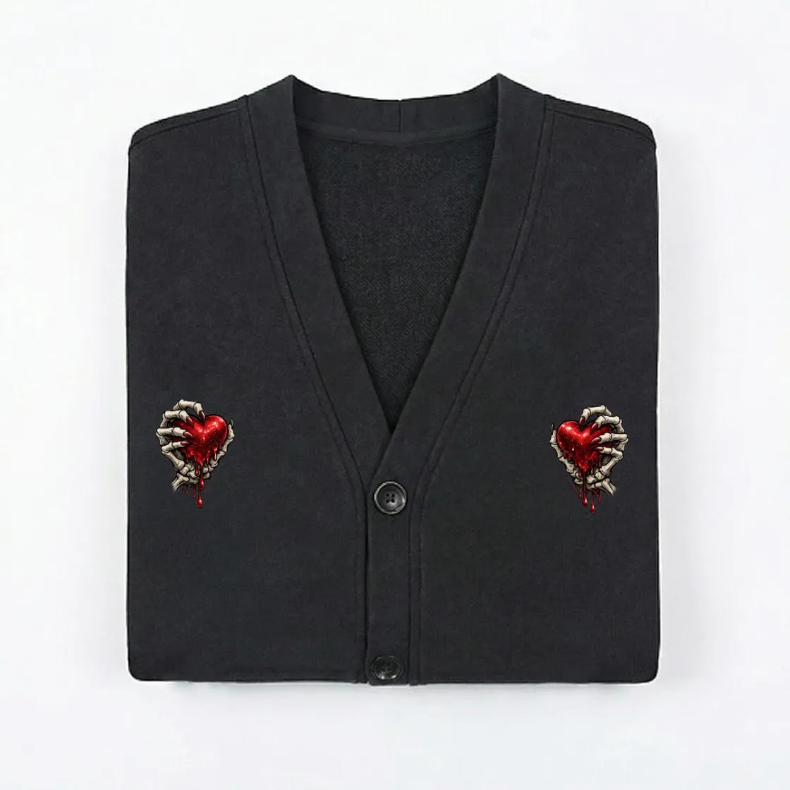 Men's Relaxed Button-Front Cotton Cardigan Jacket|360GSM DTF