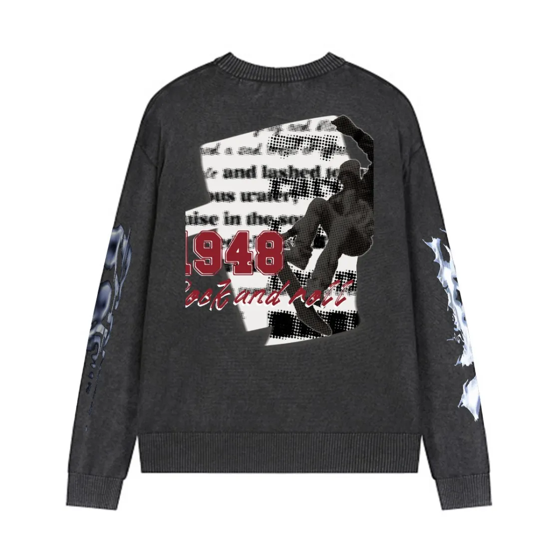 Men’s Vintage Crewneck Knit Sweater|285GSM DTF