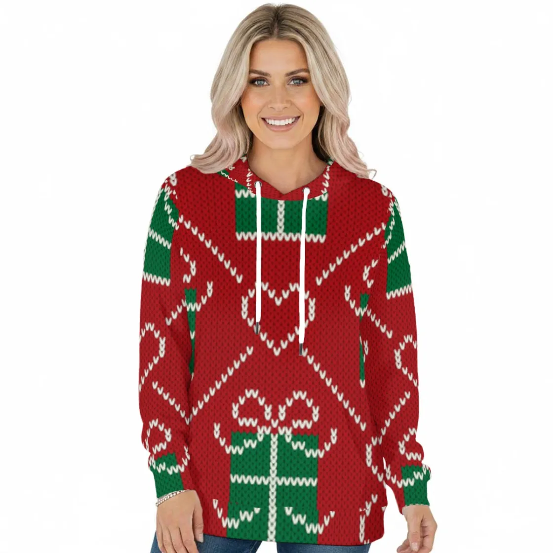All-Over Print Women's Pullover Hoodie With Drawstring