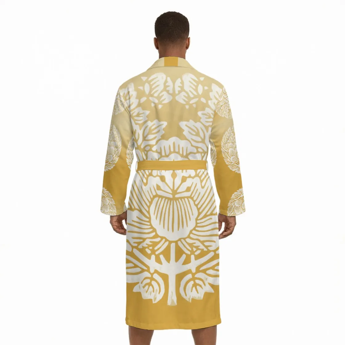 All Over Print Men’s Fleece-Lined Bathrobe with Belt