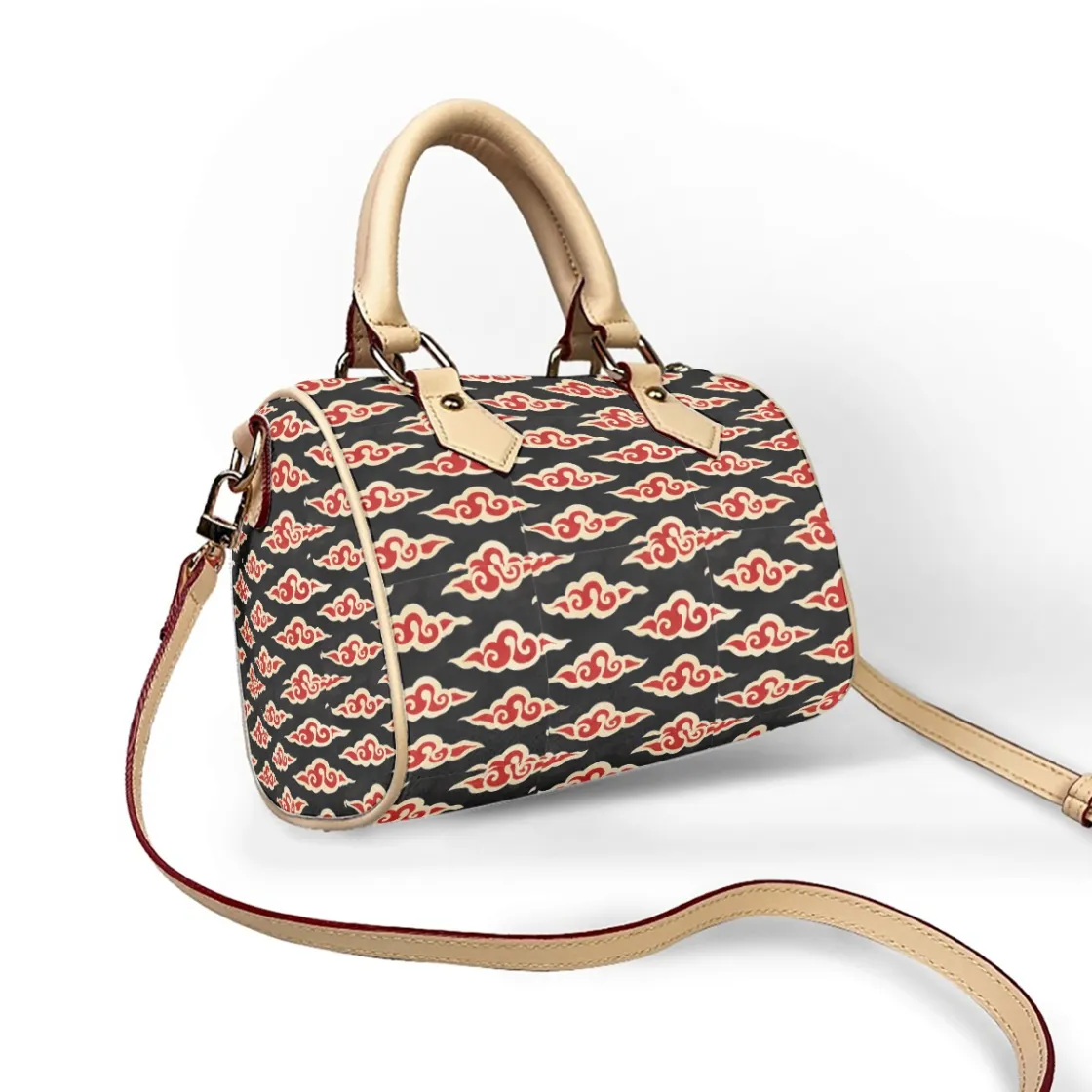 Classic Barrel-Shaped PU Leather Handbag