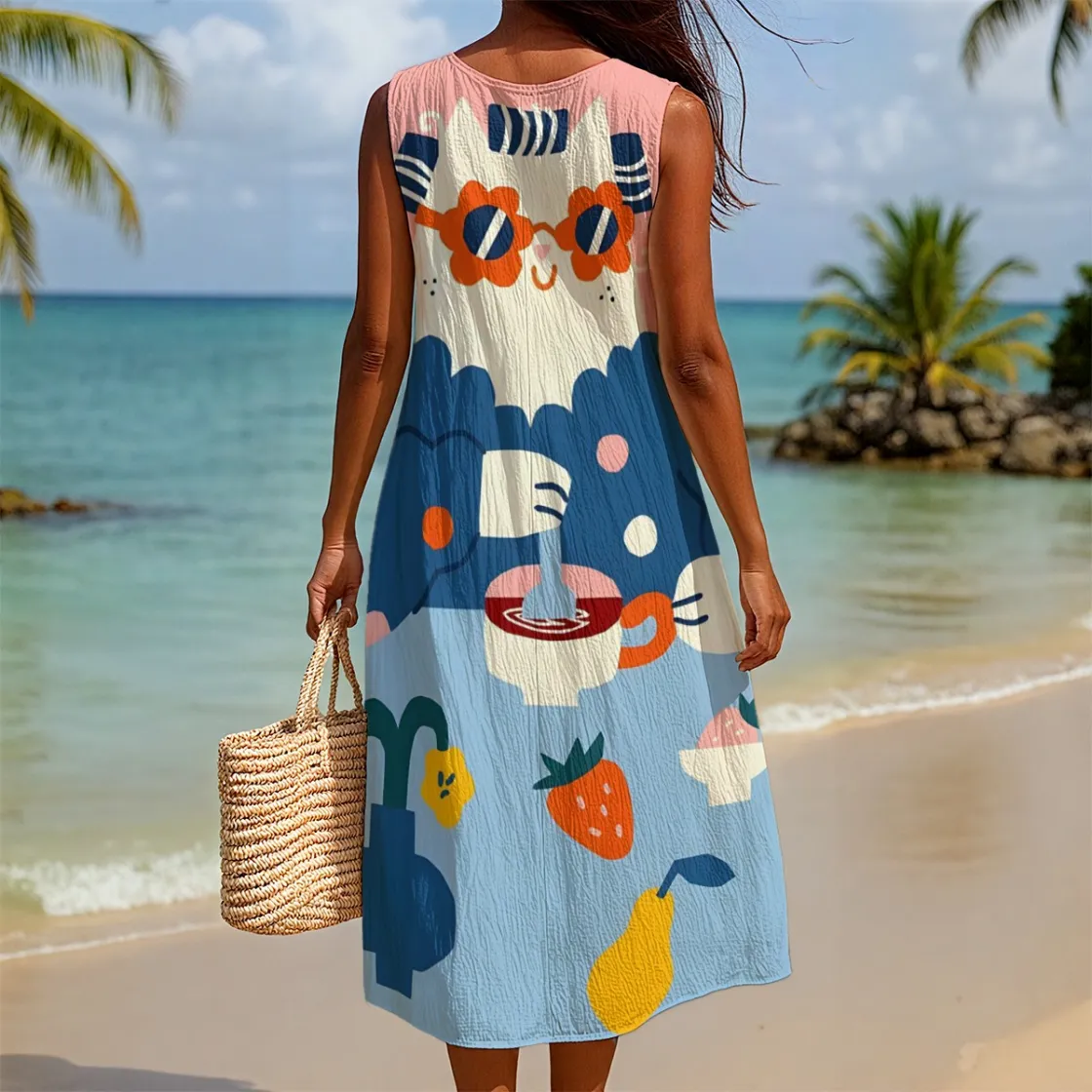 All-Over Print Women's Sleeveless Dress