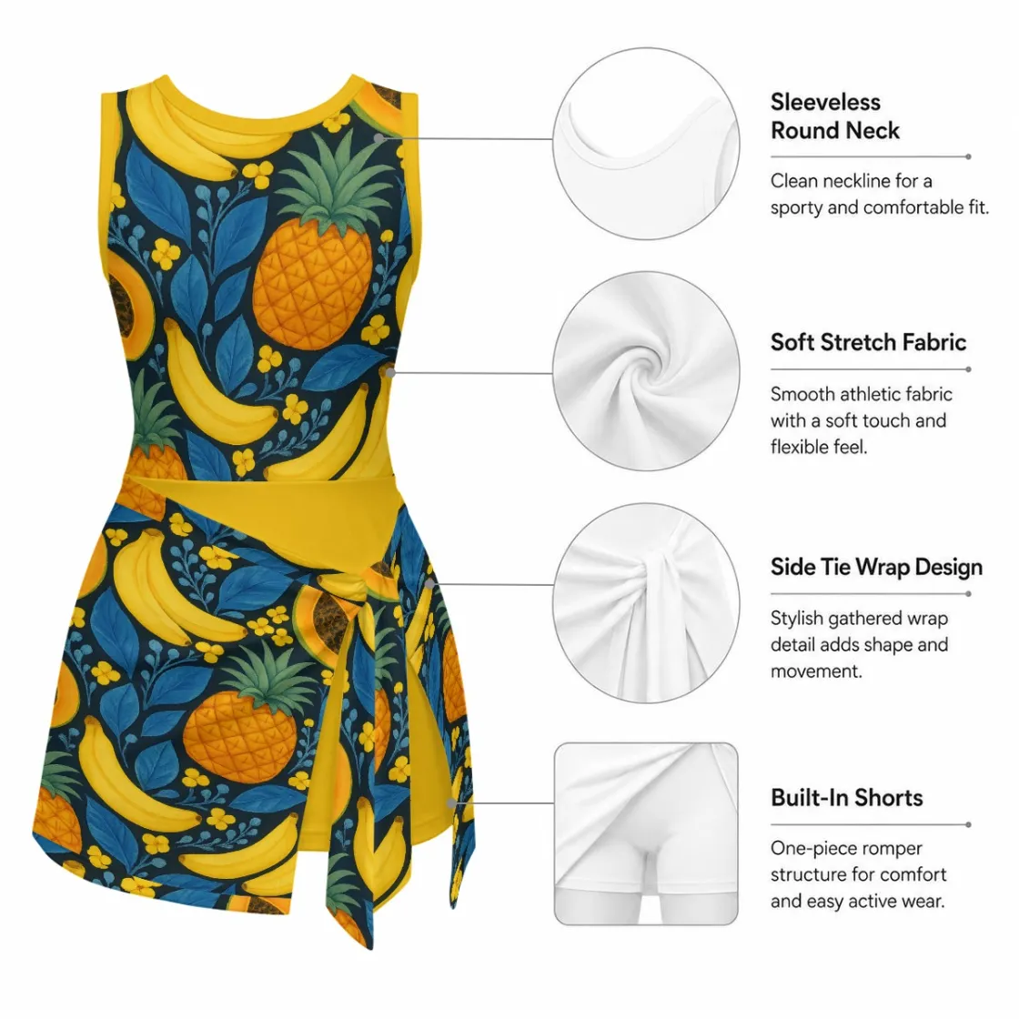 All-Over Print Girls Sports Romper