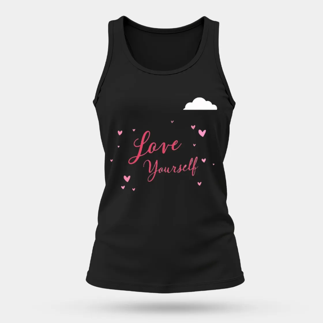 Women's Comfortable and Breathable Sports Tank Top Printed in USA|180GSM Front DTF