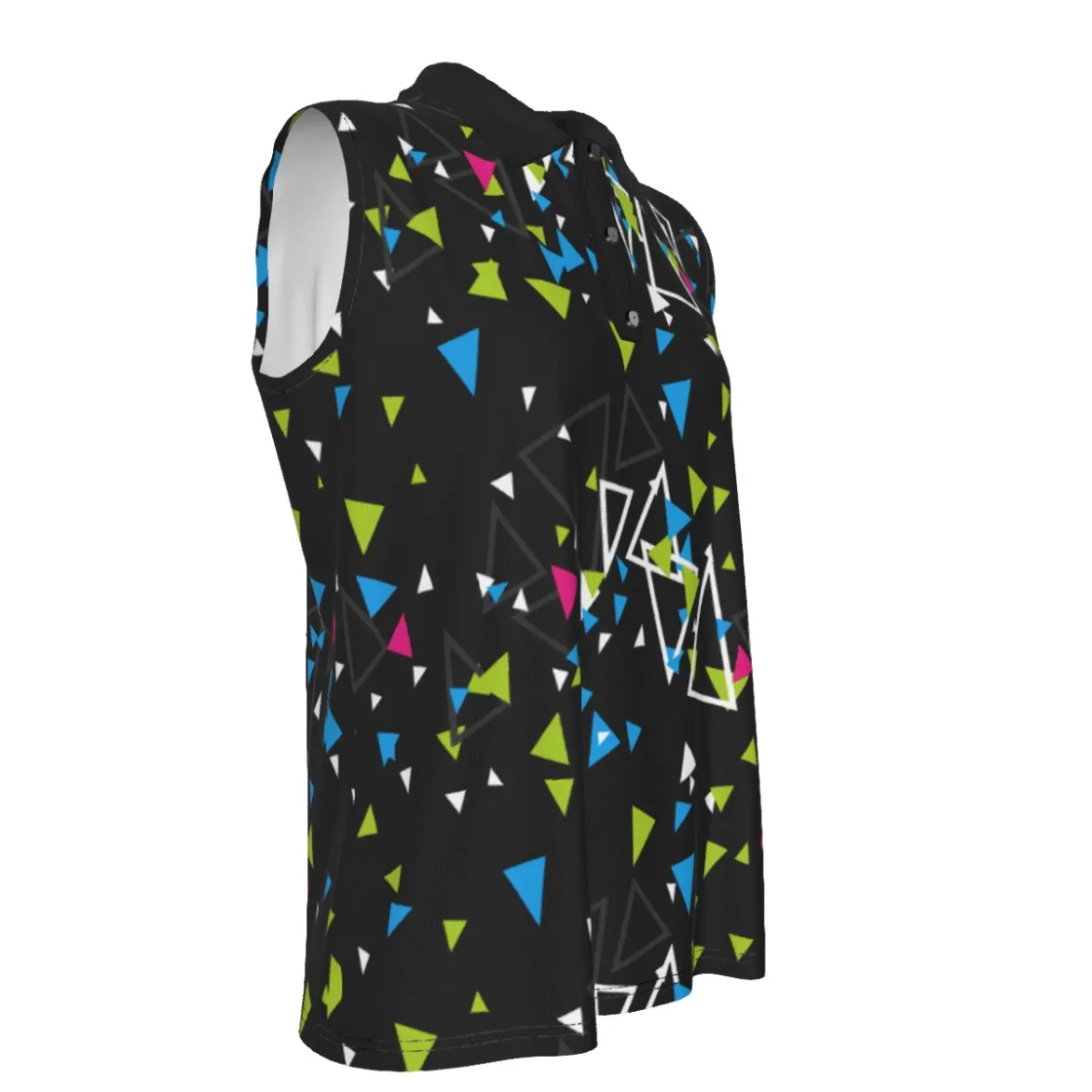 All-Over Print Women's High-Elastic Sleeveless Polo Shirt