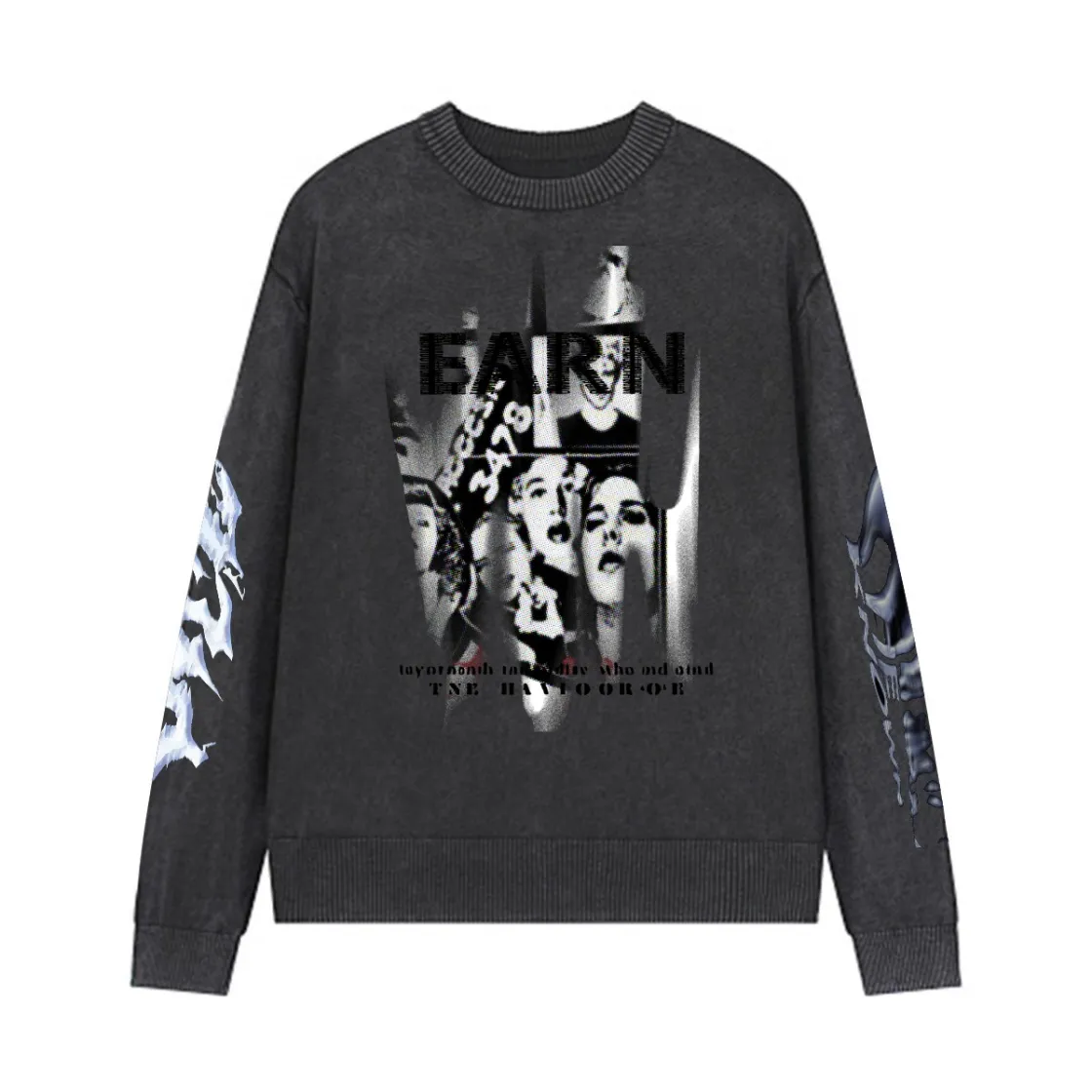 Men’s Vintage Crewneck Knit Sweater|285GSM DTF
