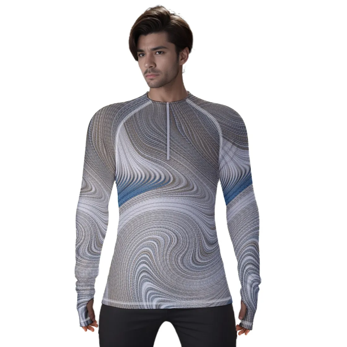 All-Over Print Men's Thumb Hole Compression Shirt|210GSM