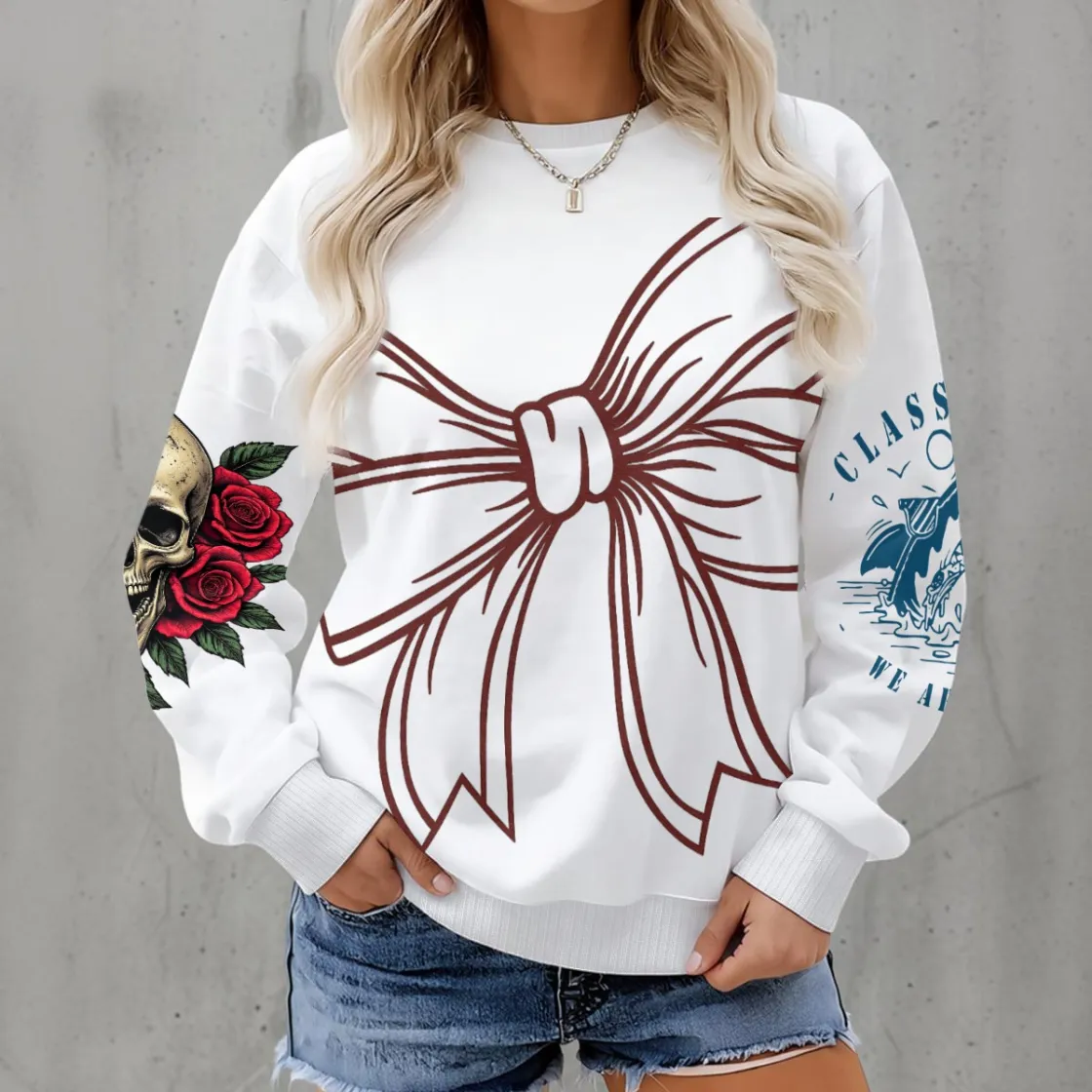 Women's Fleece Crew Neck Sweatshirt|DTF