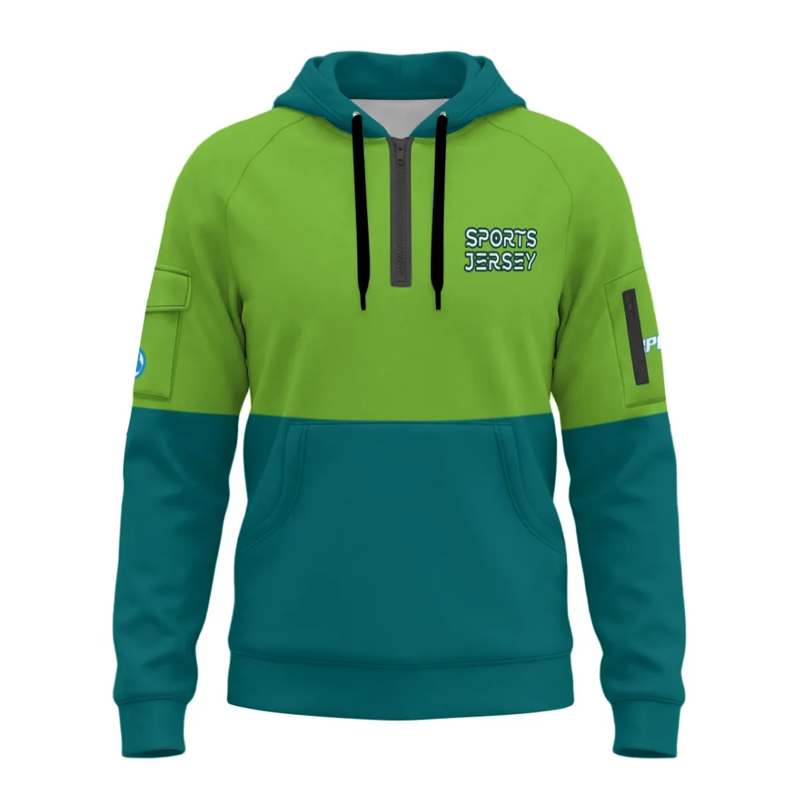 All-Over Print Men’s Fleece Half-Zip Hoodie With Arm Pockets