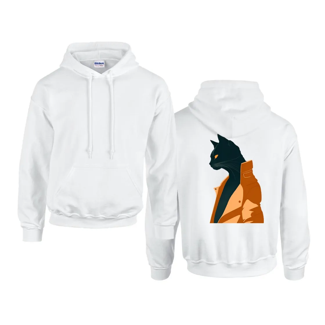 Men's Hoodie Printed in USA |Gildan 18500 Back DTF